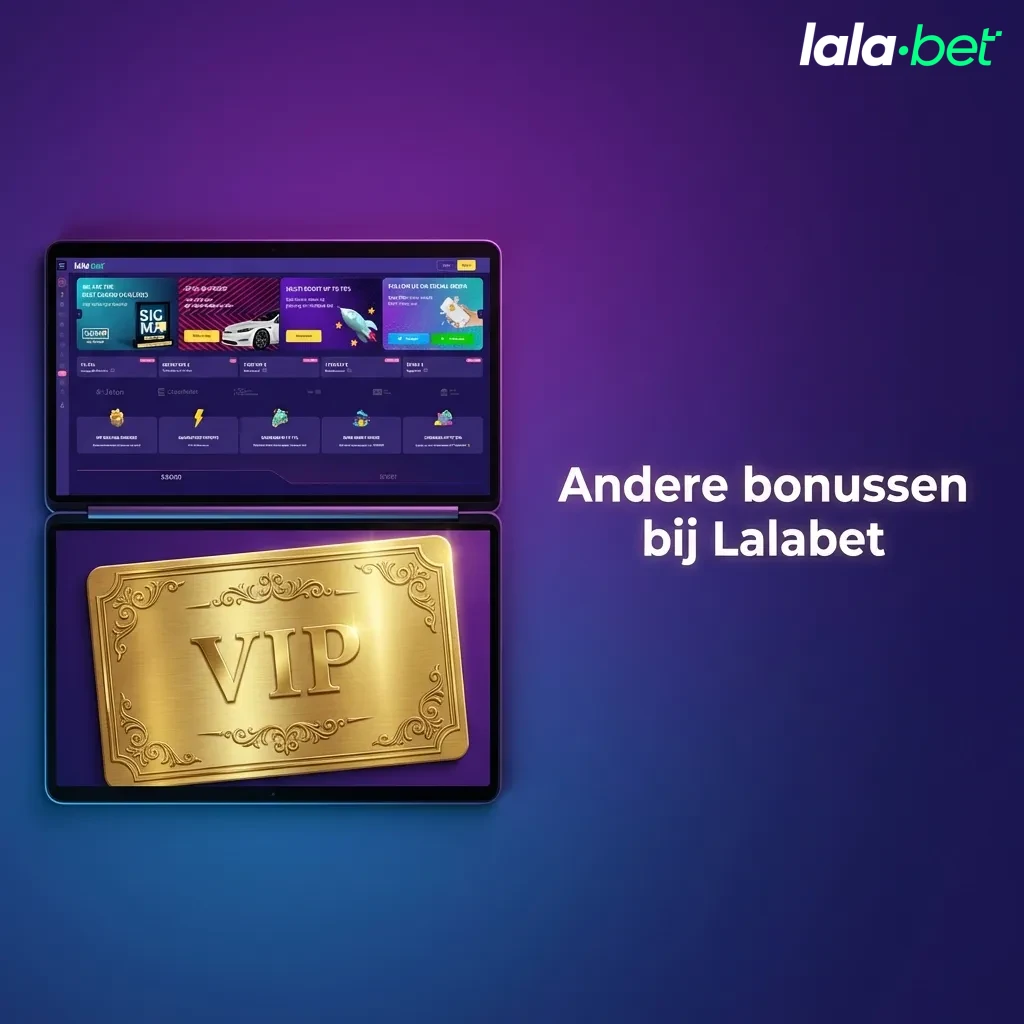 Lalabet bonuses overview showing reload bonus, cashback program, and VIP loyalty rewards for existing players