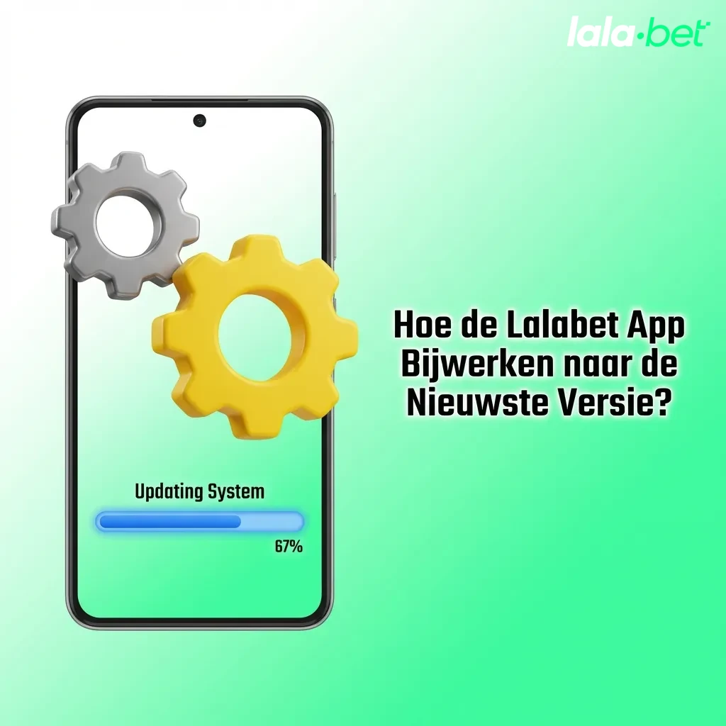 Smartphone showing Lalabet app update process with download and installation steps on screen