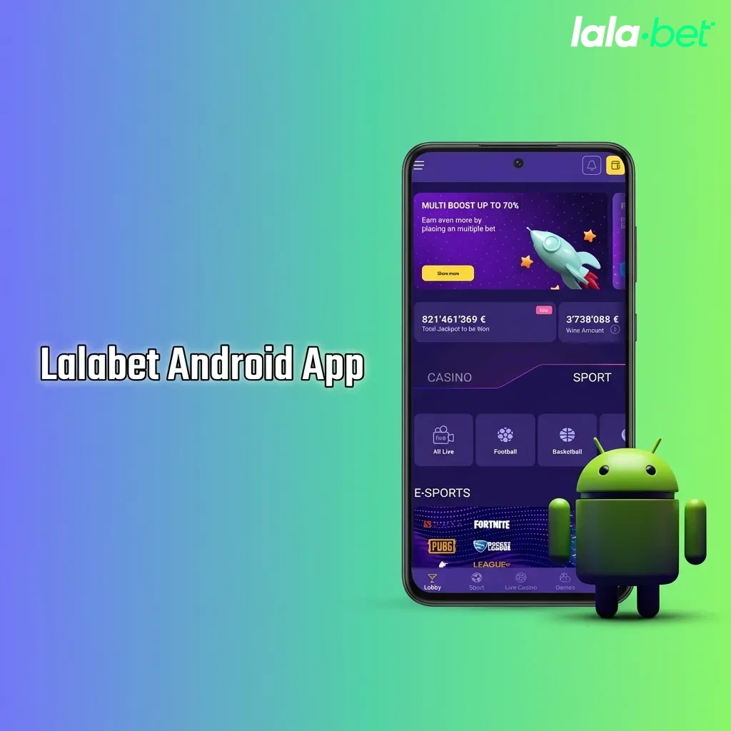 Lalabet Android app download interface showing access to sports betting and casino games