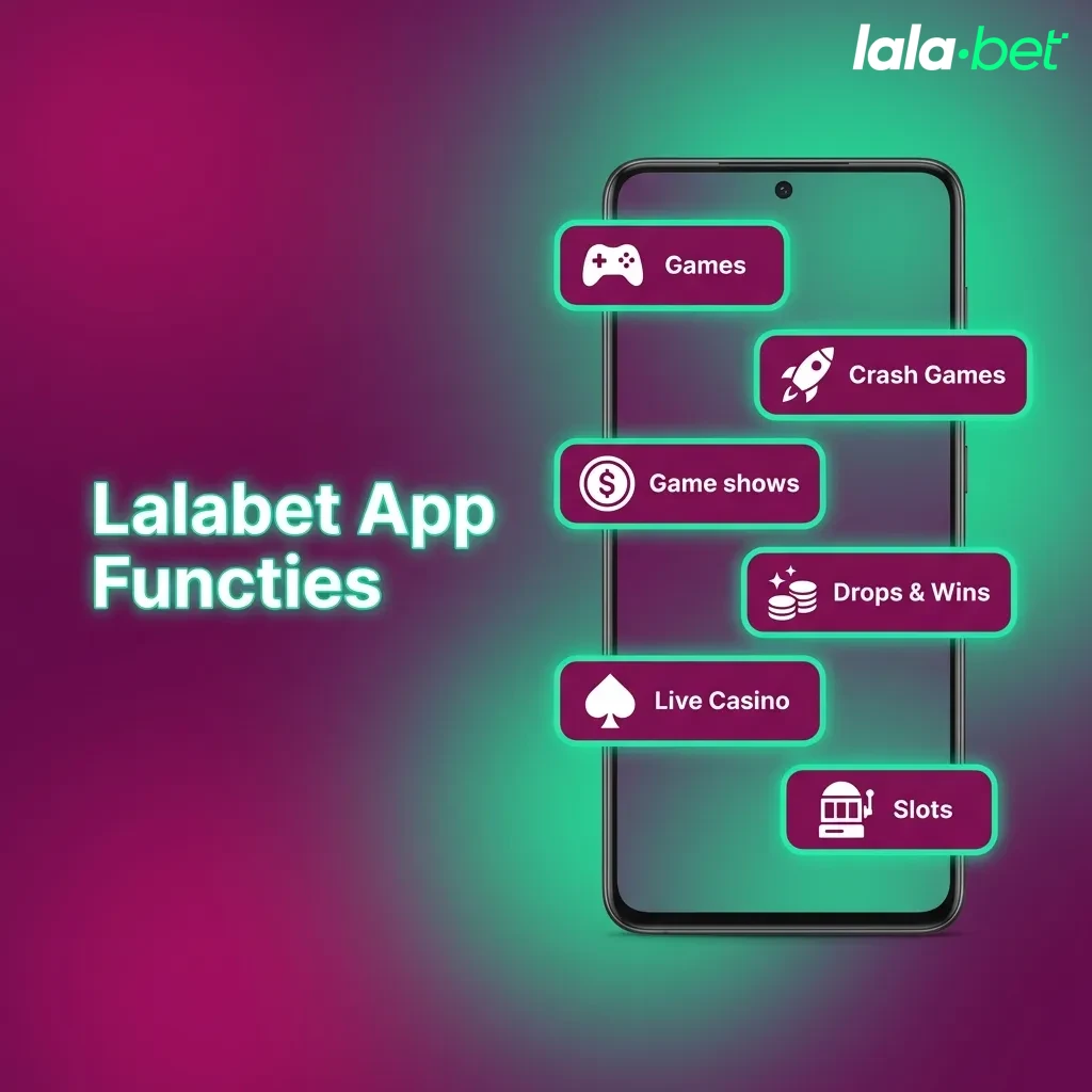Lalabet app interface showing betting options, casino games, and payment methods on mobile screen