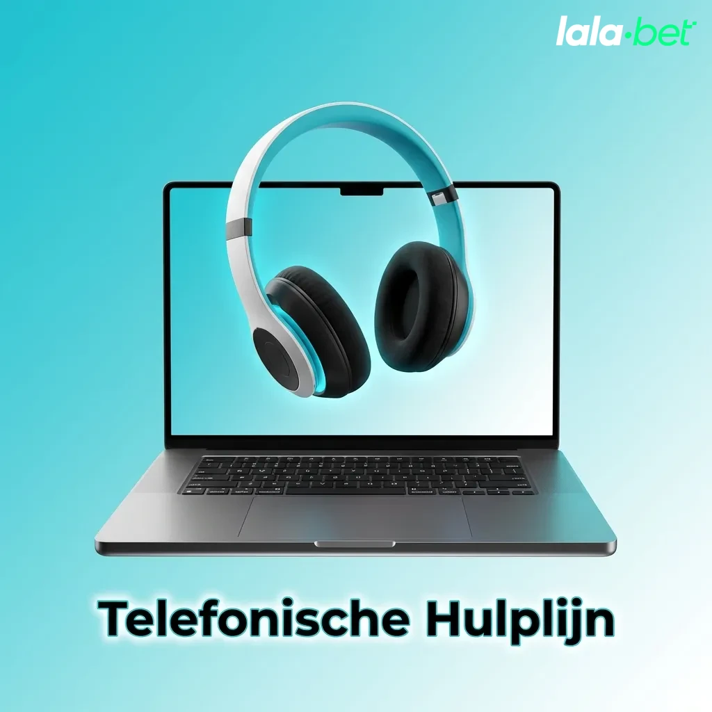 Dutch customer service helpline with phone icon, available 12:00-00:00, for urgent account and technical support issues