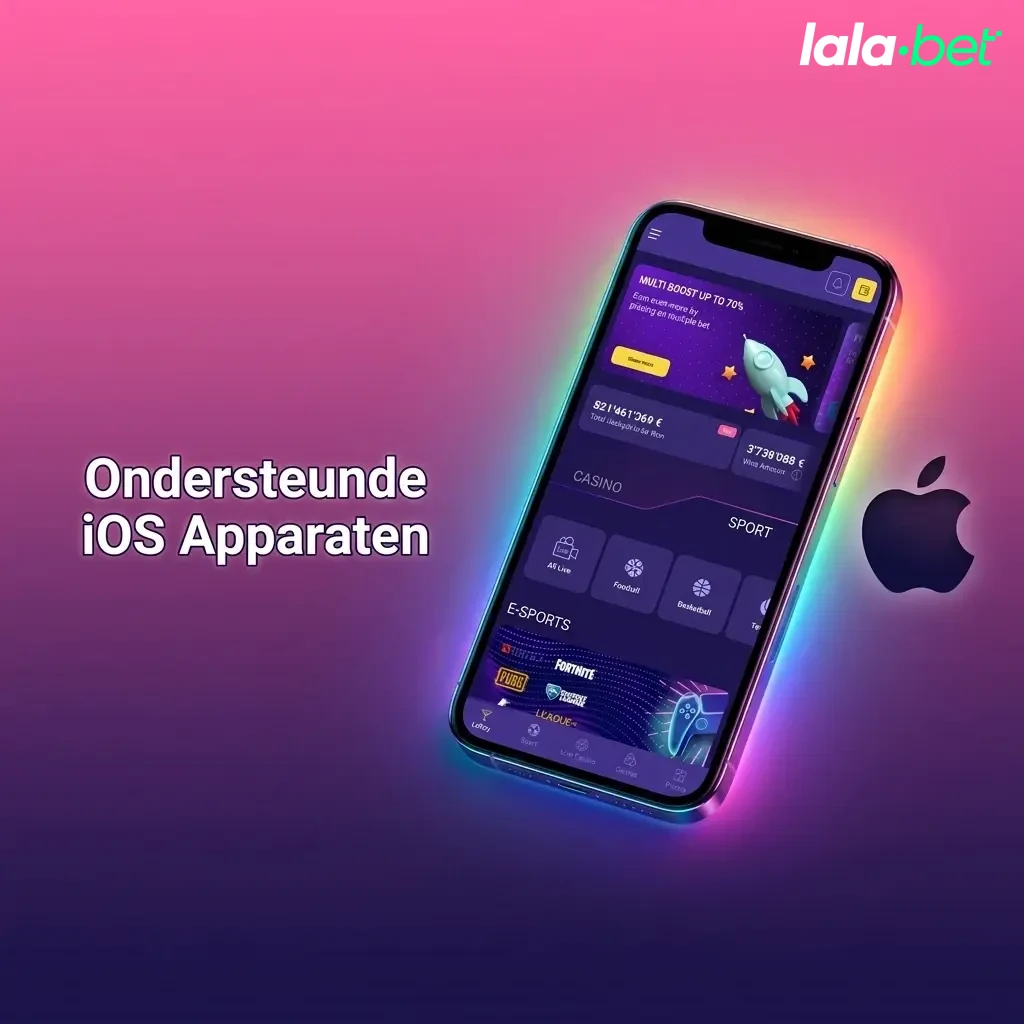 Overzicht van ondersteunde Apple iPhone en iPad modellen voor de Lalabet app op iOS