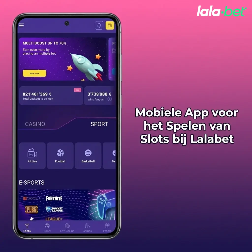 Lalabet mobiele app voor slots op smartphone en tablet met gebruiksvriendelijke interface