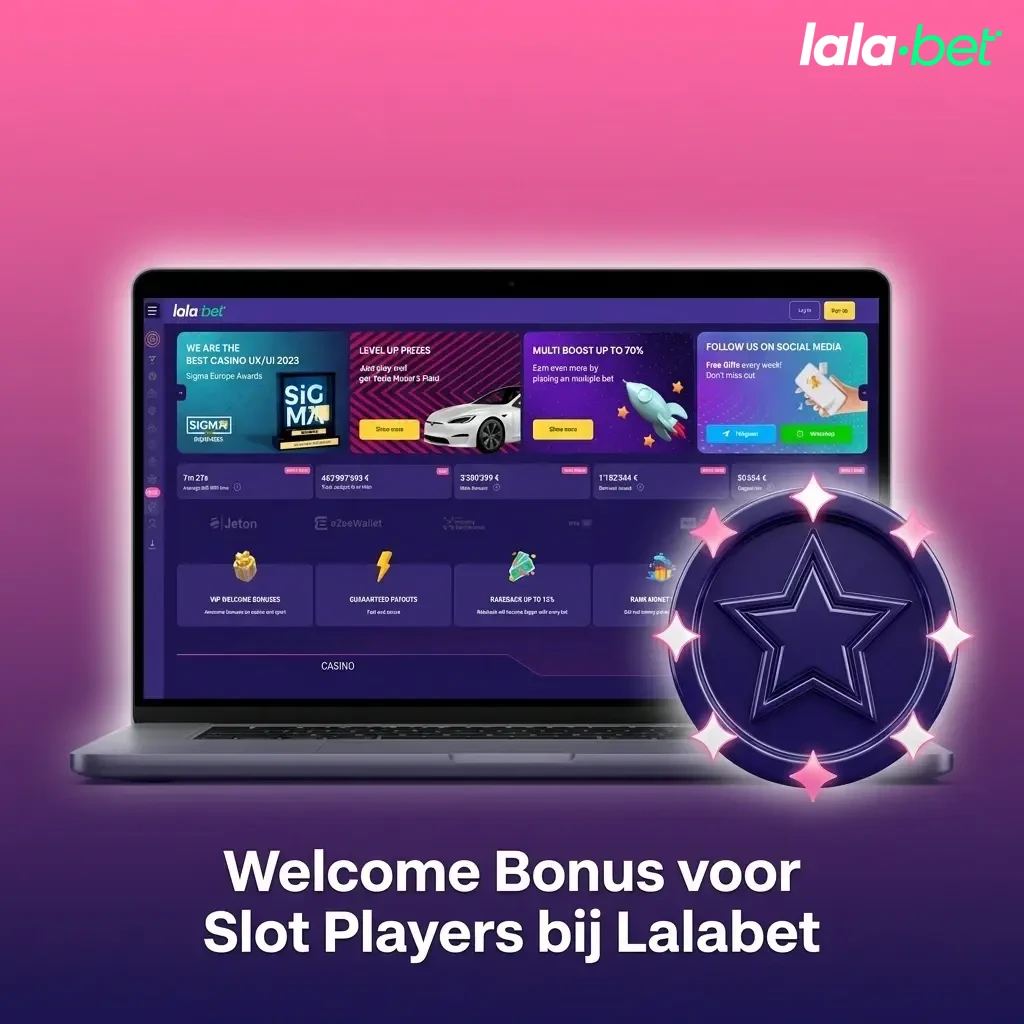 Lalabet welkomstbonus 150% tot €1.000 plus 500 gratis spins voor nieuwe slotspelers na eerste storting